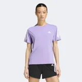 Remera de running Adidas modelo Adi365 Climacool de color lila, con cuello redondo y mangas cortas adornadas con las tres tiras blancas características de la marca. Incluye el logo de Adidas en el pecho en color blanco y tecnología Climacool para absorción del sudor.