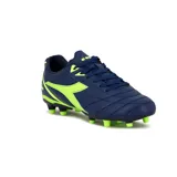 Championes de fútbol Diadora Tifosi Md Men, color azul marino con detalles en verde flúor, con tapones en la suela.