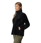 Campera polar Columbia modelo Fire Side FZ III, color negro, confeccionada en tejido de textura suave y abrigada. Presenta cierre frontal completo, cuello alto, bolsillos laterales con cierre y dobladillo ajustable con cordón.