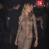 Body de microtul con estampado animal print de serpiente, de manga larga y cuello redondo, con aberturas laterales pronunciadas en la cintura.