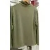 Polera de lanilla color verde, con cuello alto y mangas largas, de diseño ajustado y textura suave.