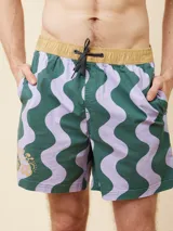 Short de baño estampado con cintura en contraste.