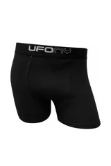 Boxer azul marino de algodón de la marca Ufo, con cintura elástica ancha en color negro y logo de la marca estampado en blanco.