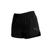 Short deportivo Puma Active Woven de mujer, color negro con logo estampado en blanco.