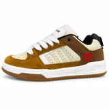 Zapatillas Airwalk modelo Giro en color marrón y tostado con detalles en blanco, cordones blancos y suela de goma.