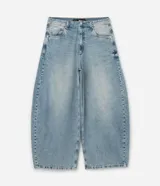 Pantalón de hombre estilo barrel confeccionado en jeans de algodón.