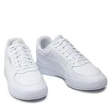Championes Puma Caven Wns de cuero sintético color blanco con logo plateado en el lateral y perforaciones en la puntera.