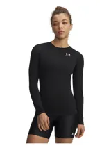 Remera térmica de manga larga Under Armour, modelo HeatGear, diseñada como capa base de alto rendimiento. Presenta un ajuste ceñido al cuerpo, cuello redondo y costuras ergonómicas para evitar rozaduras. Incluye el logo de la marca estampado en el pecho.
