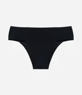 Bombacha bikini negra de microfibra ligera con cintura ancha.