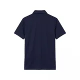 Remera polo Lacoste Sport de manga corta, confeccionada en tejido técnico Ultra Dry. Presenta un diseño con bloques de color en azul marino, blanco, celeste y verde claro, con cuello clásico y cierre de botones. Incluye el logo de la marca bordado en el pecho.