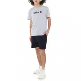 Remera negra de manga corta con logo de Hurley estampado en blanco en el pecho.