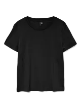 Camiseta de manga corta con cuello redondo, confeccionada en punto jersey de algodón orgánico. Presenta un diseño de calce regular con textura suave y liviana.