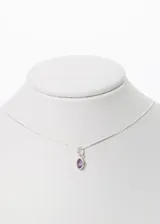 Cadena de plata 925 con dije ovalado de amatista.