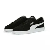 Championes urbanos Puma modelo Smash 3.0, color negro con la icónica franja lateral en blanco y suela de goma blanca.