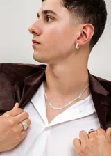 Cadena Bismarck Italy de plata 925 hipoalergénica, de 50 cm de largo y 4 mm de ancho.