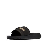 Sandalia tipo slide Columbia, color negro, con banda ajustable mediante hebilla y suela de espuma EVA con tecnología Omni-GRIP LT para mayor tracción y comodidad.