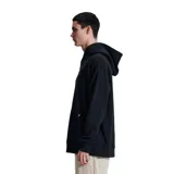 Canguro negro de algodón con capucha y bolsillo delantero. Estampado con el logo de la marca en el pecho.