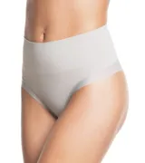 Faja alta colaless color beige de microfibra con efecto modelador.