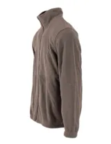 Campera polar azul marino con cierre frontal y cuello alto.