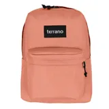 Mochila negra de estilo clásico con compartimento principal amplio, bolsillo frontal con cierre y bolsillos laterales. Incluye división interna para notebook.