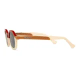 Lentes de sol Mr Boho modelo El Patio, color terracota con marco inferior color crema y lentes grises.