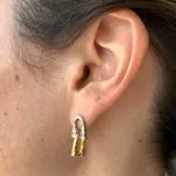 Aros colgantes de plata 925 con baño de oro de 18k.