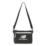 Bolso bandolera New Balance color negro con logo blanco estampado en el frente. Cuenta con correa ajustable, cierre superior y bolsillo frontal con cierre.