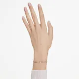Pulsera bañada en tono oro rosa con cristales de talla redonda en Vintage Rose, engastados en bisel sobre una cadena flexible. Tiene cierre deslizante.