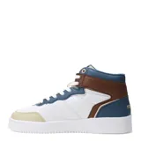 Championes Topper Terre Mid de caña alta, color blanco con detalles en azul, marrón y beige.