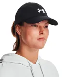 Gorra Under Armour modelo Blitzing de color negro con el logo de la marca bordado en blanco en el panel frontal.