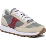 Championes Saucony Jazz Original Vintage, color crema con detalles en gris y rojo.