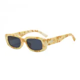 Lentes de sol rectangulares unisex, con montura gruesa de carey y lentes grises con filtro UV 400. Incluye estuche.