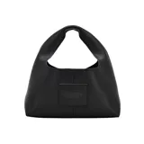 Cartera de mano tipo hobo Marc Jacobs modelo The Mini Sack, color blanco, con diseño minimalista y logo grabado en el frente.