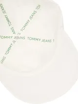Gorra de béisbol blanca de algodón con logo de Tommy Jeans bordado en el frente.