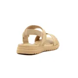 Sandalias bajas Ramarim color almendra, con diseño de dos tiras en el empeine y pulsera elástica en el talón.