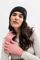 Guantes negros de poliéster con touch screen.