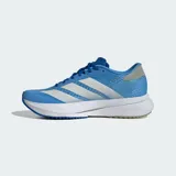 Championes de running Adidas Adizero SL2, color azul con detalles en blanco y verde neón. Presentan exterior de tela liviano, mediasuela con tecnología LightstrikePro para amortiguación y retorno de energía, y suela de caucho para mayor agarre.