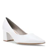 Zapato de tacón medio Bottero, color blanco, con punta fina y diseño clásico de corte cerrado.