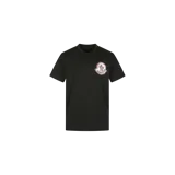 Remera Moncler de manga corta y cuello redondo, color negro, con el logo de la marca estampado en el pecho.