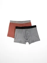 Pack de dos boxers Polanco, uno en color negro y otro en color blanco, ambos con cintura elástica gris con el nombre de la marca grabado.
