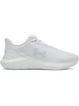 Championes de running Under Armour Phade RN 3, color blanco con detalles en verde menta. Parte superior de malla ligera y transpirable, plantilla extraíble y entresuela de EVA para mayor amortiguación.