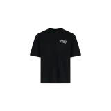 Remera Amiri de manga corta y color negro, con cuello redondo y el logotipo de la marca impreso en contraste en el pecho.