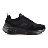Championes Skechers Arch Fit - Servitica, color negro. Capellada de malla, material sintético y ante. Sistema patentado de plantillas Skechers Arch Fit® con soporte en el arco plantar certificado por podólogos. Media suela ligera y con buena amortiguación. Suela con tracción flexible de goma.