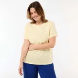 Camiseta de punto de manga corta con cuello redondo y corte clásico.