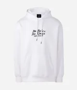 Buzo con capucha de corte relajado, confeccionado en tejido fleece. Presenta una estampa de gran tamaño en la espalda con una ilustración artística y lettering, además de un bolsillo tipo canguro frontal.