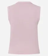 Blusa sin mangas de Blue Steel, confeccionada en tejido de algodón acanalado con escote en V profundo. Presenta un diseño ajustado al cuerpo y textura vertical en relieve.