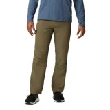 Pantalon cargo de senderismo color verde oliva, con cintura parcialmente elástica, bolsillos laterales con cierre y tejido técnico con protección solar.