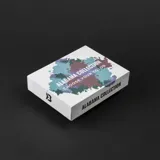 Billetera tarjetero automática con estructura de aluminio y revestimiento de cuero bicolor en tonos verde oliva y beige. Cuenta con un cierre de broche a presión y el logo de la marca grabado en la parte inferior.