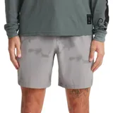 Bermuda gris con estampado tie-dye difuso, de corte clásico y bolsillos laterales.
