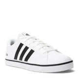 Championes Adidas VS Pace 2.0 de estilo urbano, color blanco con las icónicas tres bandas laterales en negro. Presentan suela de caucho con detalle de línea negra y exterior en cuero sintético.